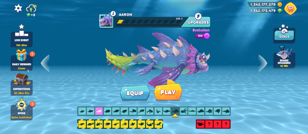 Aaron shark in hungry shark evolution