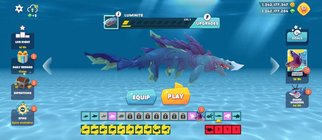  Luminite – The Laser Shark in in hungry shark evolution