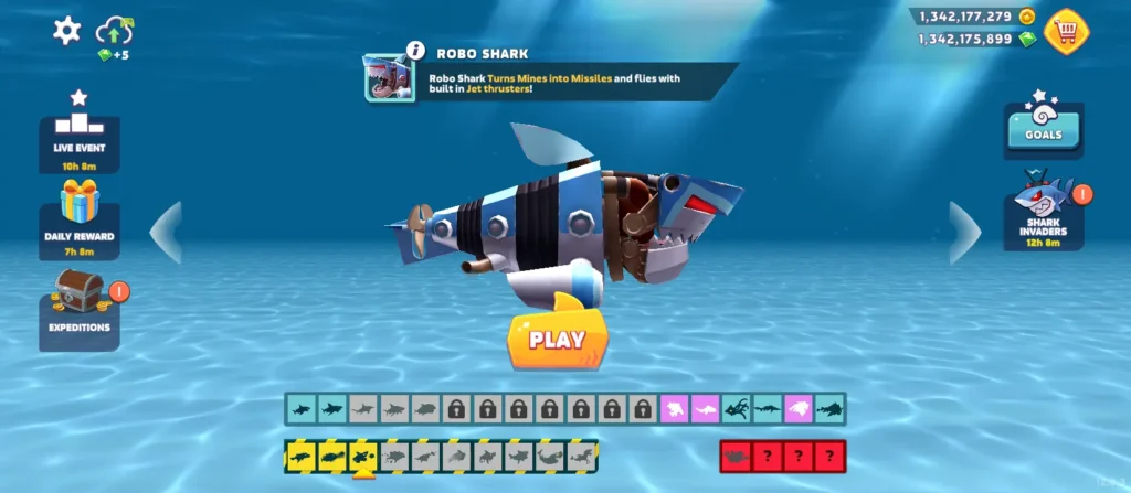 robo shark in hungry shark evolution
