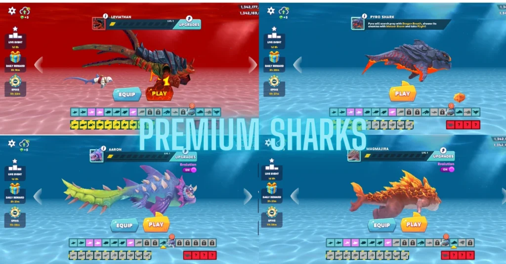  Full Access to Premium Sharks in apk hungry shark evolution hack
