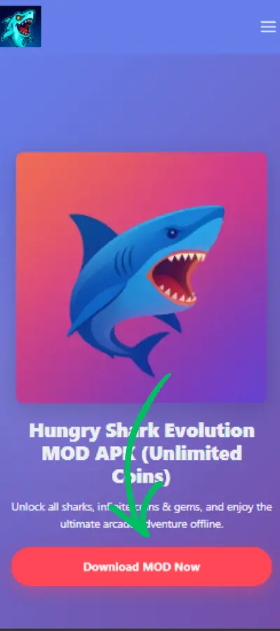 Download Hungry Shark MOD APK latest version with unlimited coins and gems