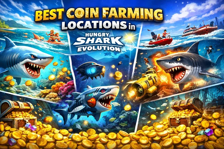 Best Coin Farming Locations in Hungry Shark Evolution